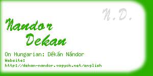 nandor dekan business card