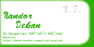 nandor dekan business card